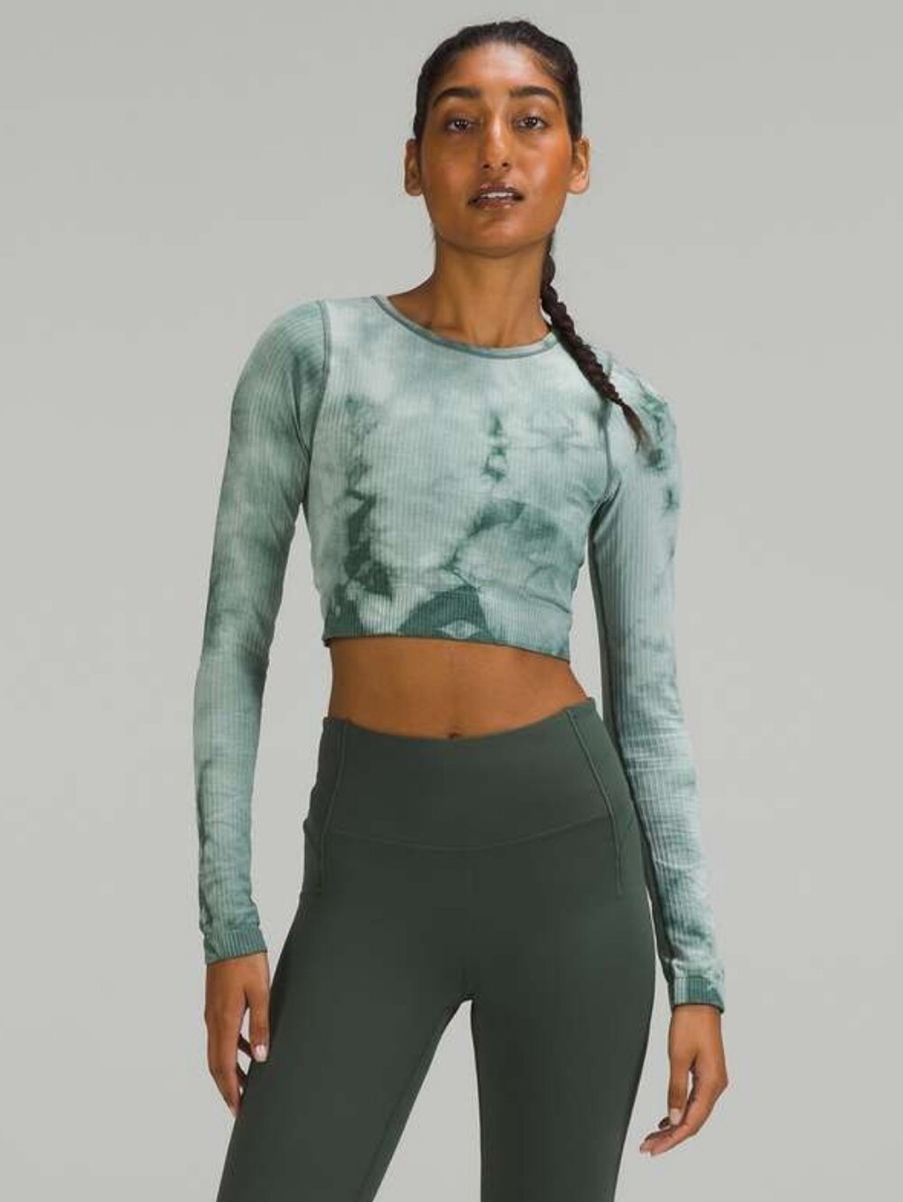 Lululemon Ebb to Street Long Sleeve Shirt *Marble Dye, Size 2 cropped top